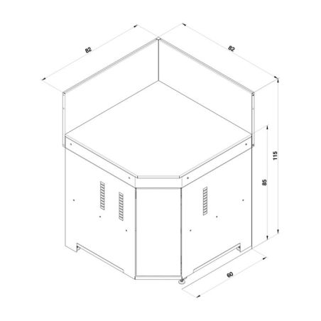 Meuble angle extérieur Eno Modulo 82cm acier inox 3224780000464