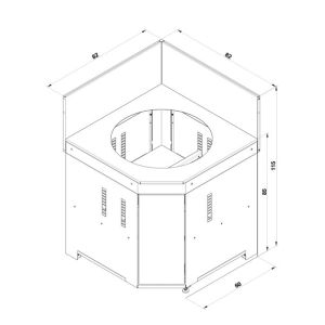 ENO MODULO Module d'angle Kamado 82cm Inox Sauge 3224780000457