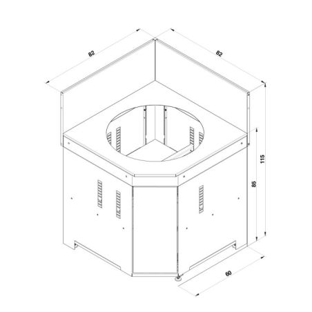 ENO MODULO Module d'angle Kamado 82cm Inox Sauge 3224780000457