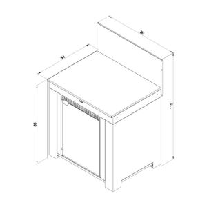 Meuble Modulo Frigo 75L Sauge 80cm Tropicalisé 3224780000440