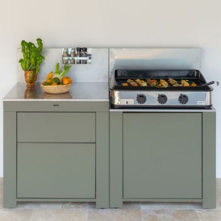 Eno MODULO Plan de travail-Tiroirs-Sauge Module 80cm Inox Tiroirs