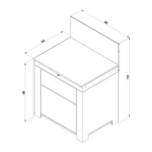 Eno MODULO Plan de travail-Tiroirs-Sauge Module 80cm Inox Tiroirs