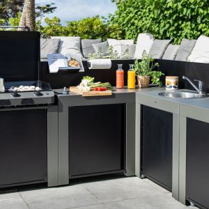 Kit crédence MODULO 98cm - 4 accessoires inox marin 3224780043423