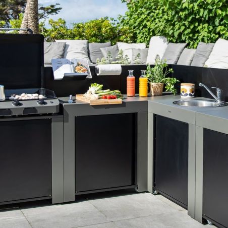 Kit crédence MODULO 98cm - 4 accessoires inox marin 3224780043423
