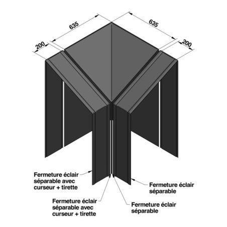 Housse module angle 112x82cm PVC imputrescible noir 3224780043911