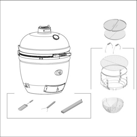 Barbecue Kamado Monolith TWO.66 sur chariot Noir 52 cm