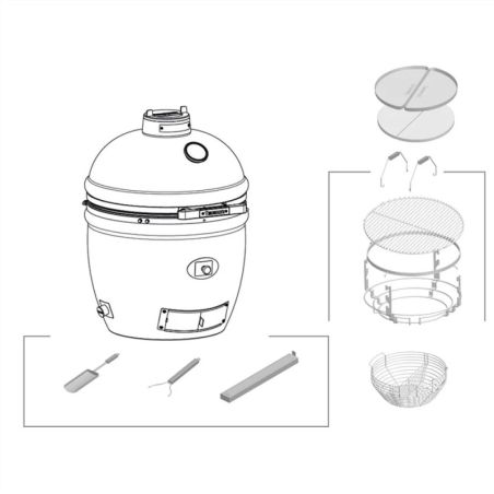 Barbecue Kamado Monolith TWO.55 Noir avec chariot 44 cm