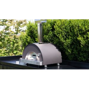 Four pizza OVENHEAT bois ALBOR 1 - Gris + Pelle à Pizzas + Jambage