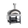 Four pizza gaz LUX 5 - Gris + Pelle à Pizzas + Chariot + Tablette latérale - OVENEAT