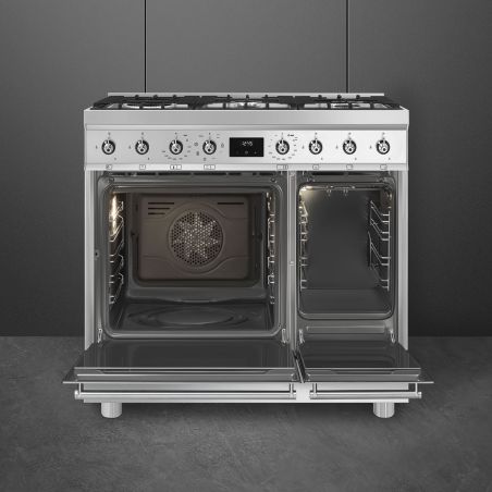 Piano de cuisson SMEG C92GMX2 90 cm inox - Double four gaz multifonction