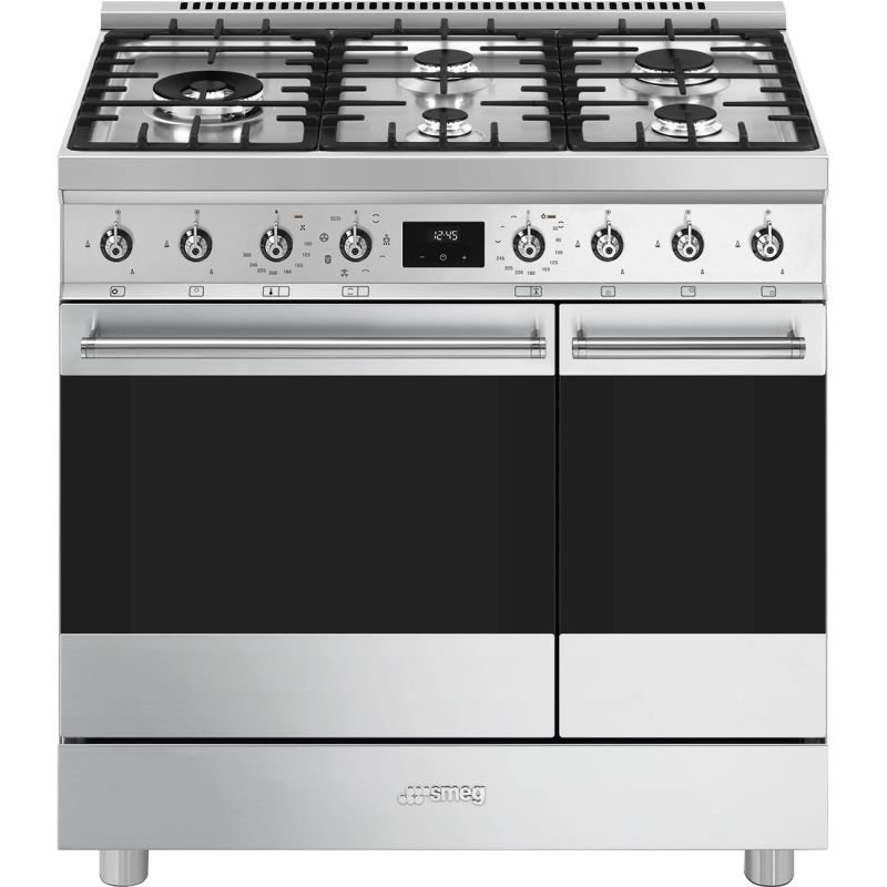 Piano de cuisson SMEG C92GMX2 90 cm inox - Double four gaz multifonction