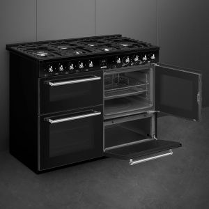 Piano de cuisson SMEG Concerto 90x60 cm 5 feux gaz Noir | CX93GMBL