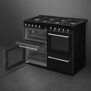 Piano de cuisson SMEG Concerto 90x60 cm 5 feux gaz Noir | CX93GMBL
