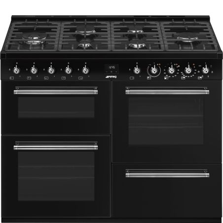Piano de cuisson SMEG Concerto 90x60 cm 5 feux gaz Noir | CX93GMBL