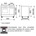 Cuisinière butanette Glem GA960PCGIX 90cm Mixte