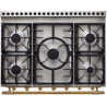 La Cornue ALBERTINE 90cm mixte bleu paris cuivre brillant et inox satiné