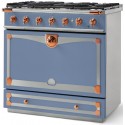  La Cornue ALBERTINE 90cm mixte bleu paris cuivre brillant et inox satiné