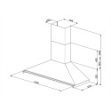 Hotte décorative murale SMEG KD150HXE 150cm Inox dimensions