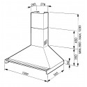 Hotte décorative murale SMEG KD120HXE 120cm Inox dimensions