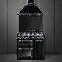Ensemble  Smeg Piano de cuisson 110 cm mixte + Hotte + Crédence