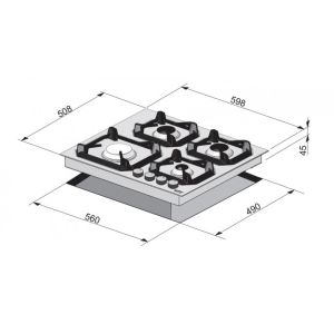 Plaque de cuisson LOFRA DOLCEVITA 60cm 4 feux gaz