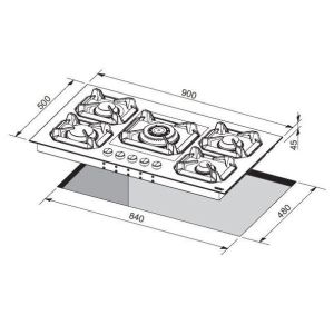 Plaque de cuisson LOFRA DOLCEVITA 90cm 4 feux gaz