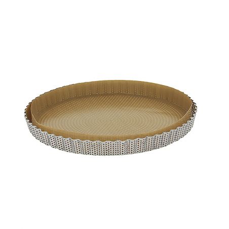 Moule à tarte Ø28 en inox perforé DE BUYER 3214.28