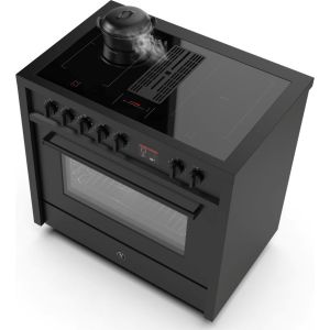 Piano de cuisson Steel ENFASI MISTRAL avec hotte intégrée 90 cm induction