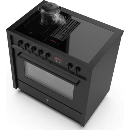 Piano de cuisson Steel ENFASI MISTRAL avec hotte intégrée 90 cm induction