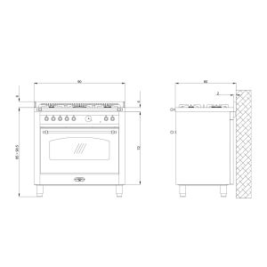 Piano de cuisson Lofra DOLCEVITA 90cm Mixte