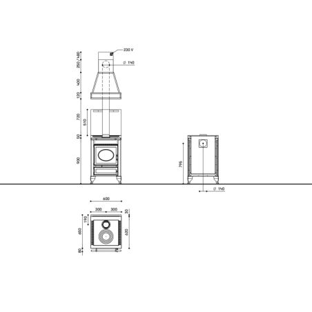 Cuisiniere à bois Légende ARCHAMBAUD F-60-B - 60cm