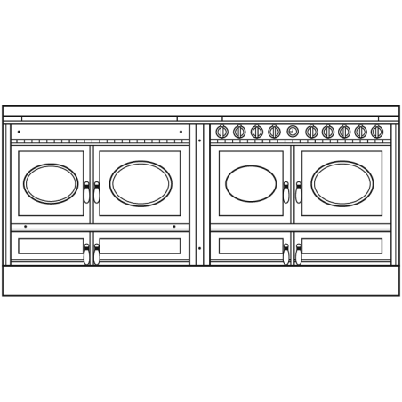 Cuisiniere mixte à bois Prestige ARCHAMBAUD E-200-M - 200cm