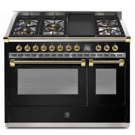 Piano de cuisson STEEL ASCOT 120 cm combi-steam - 5 feux gaz + 1 plancha 4TM