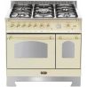 Piano de cuisson Lofra DOLCEVITA 90cm Mixte 2 fours dont 1 gaz Ivoire Laiton