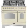 Piano de cuisson Lofra DOLCEVITA 90cm Mixte 2 fours dont 1 gaz Ivoire Chrome