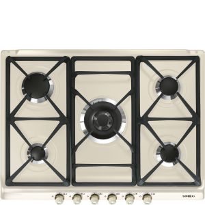 Plaque de cuisson encastrable SMEG Cortina 70 cm gaz crème