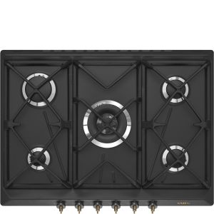 Plaque de cuisson encastrable SMEG Coloniale 70 cm gaz gris anthracite