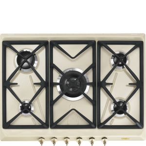 Plaque de cuisson encastrable SMEG Coloniale 70 cm gaz crème