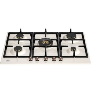 Plaque de cuisson BERTAZZONI Heritage 75 cm 5 feux gaz ivoire/cuivre