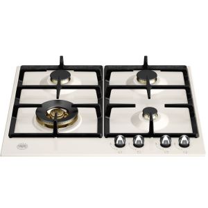 Plaque de cuisson BERTAZZONI 60 cm 4 feux gaz ivoire/inox