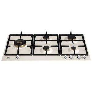 Plaque de cuisson BERTAZZONI Heritage 90 cm 5 feux gaz ivoire/inox