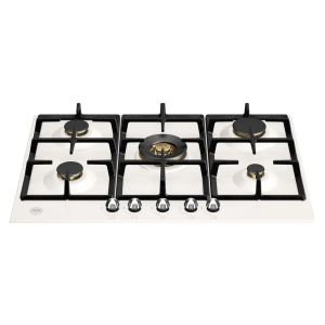 Plaque de cuisson BERTAZZONI Heritage 75 cm 5 feux gaz ivoire/inox