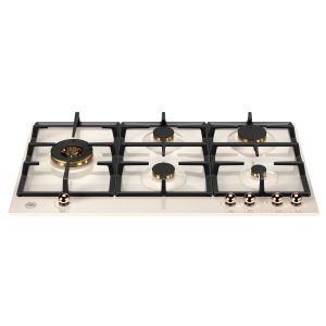 Plaque de cuisson BERTAZZONI Heritage 90 cm 5 feux gaz ivoire/cuivre