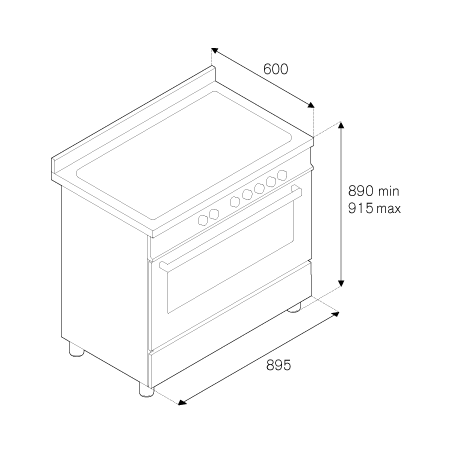 Piano de cuisson BERTAZZONI Master 90 cm 1 four Mixte 5 feux gaz