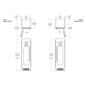 Cave à vin encastrable colonne BERTAZZONI 2 zones inox 