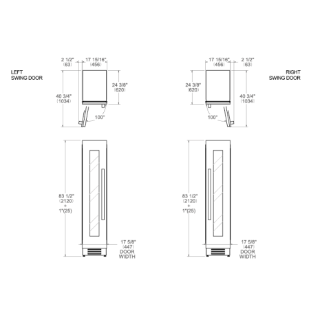 Cave à vin encastrable colonne BERTAZZONI Heritage inox WC455BRX2T
