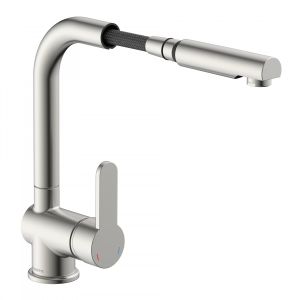 Mitigeur cuisine SCHÜTTE avec bec extractible apparence acier inoxydable LONDON 79705