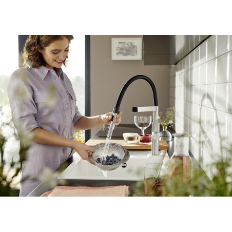 Mitigeur cuisine BLANCO bec orientable inox SONEA-S Flexo 00526616