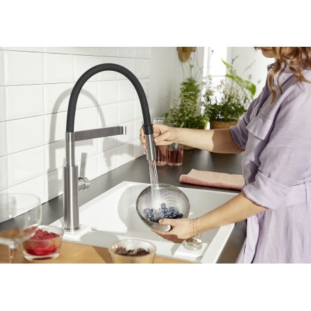 Mitigeur cuisine BLANCO bec orientable inox SONEA-S Flexo 00526616