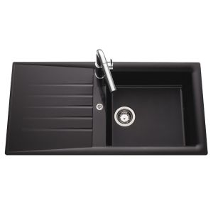 Evier grand bac à encastrer LUISINA Noir 100x50 cm POLKA EV276VE009